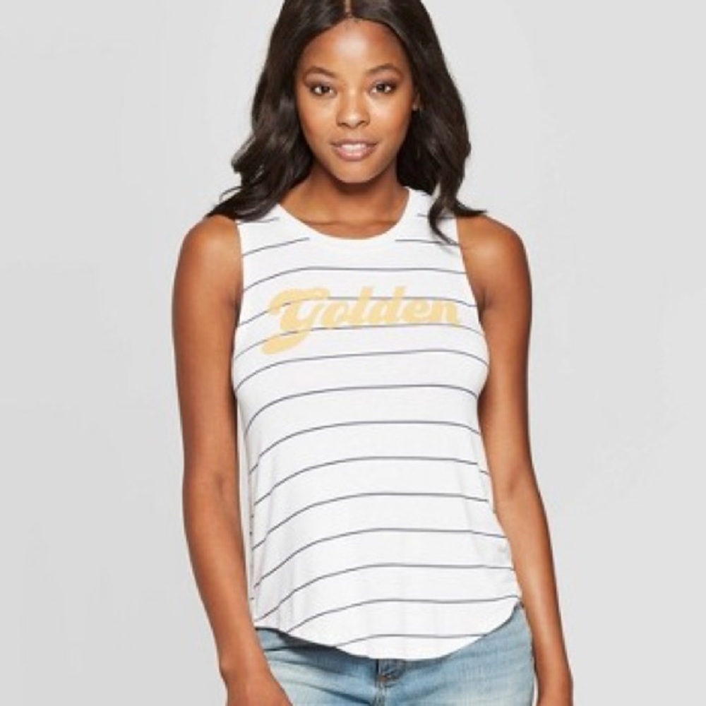 NWT Silky Soft Golden Striped Tank